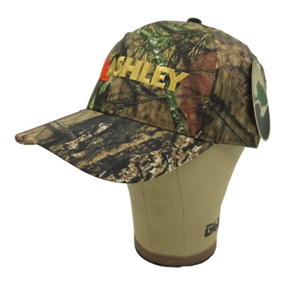 Mossy Oak Ashley Camo Strapback Cap Hat Trucker Baseball Hunter Logo Flag NWT - Picture 2 of 14